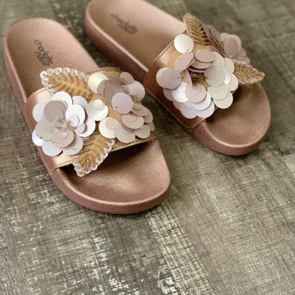 Rose Gold Flowers Sandals